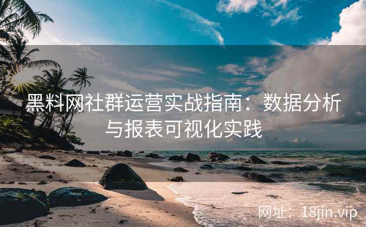 黑料网社群运营实战指南：数据分析与报表可视化实践