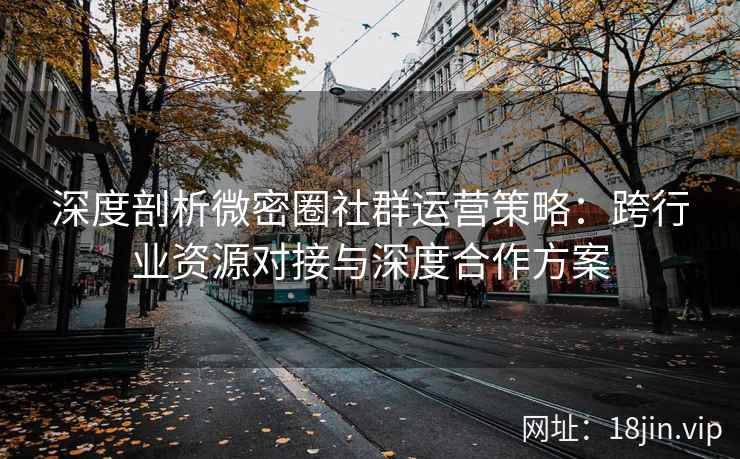 深度剖析微密圈社群运营策略：跨行业资源对接与深度合作方案