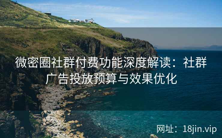 微密圈社群付费功能深度解读：社群广告投放预算与效果优化